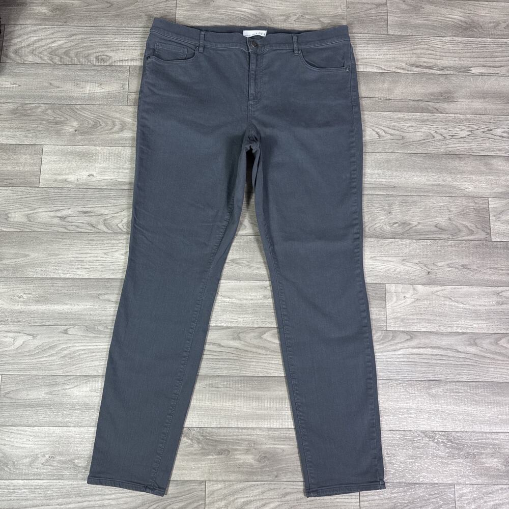 LOFT Modern Skinny Jeans High Rise Stretch Slate Gray sz 32/14 - Picture 2 of 7